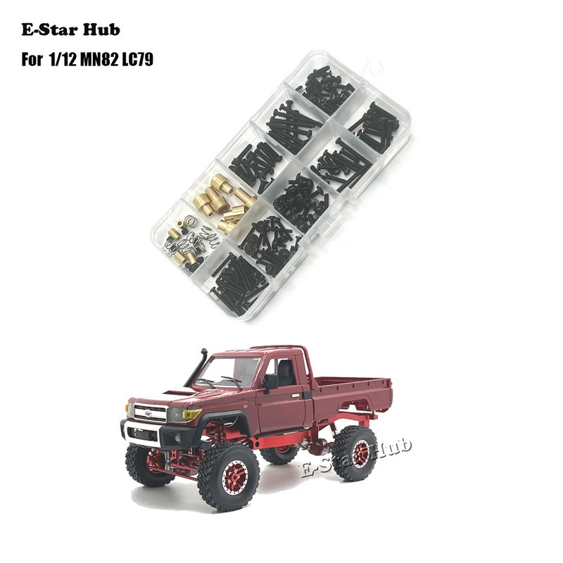 210PCS กล่องสกรูดัดแปลง RC รถความสูงคอลัมน์สําหรับ MN 1/12 MN82 LC79 โลหะอะไหล่อัพเกรด--&&