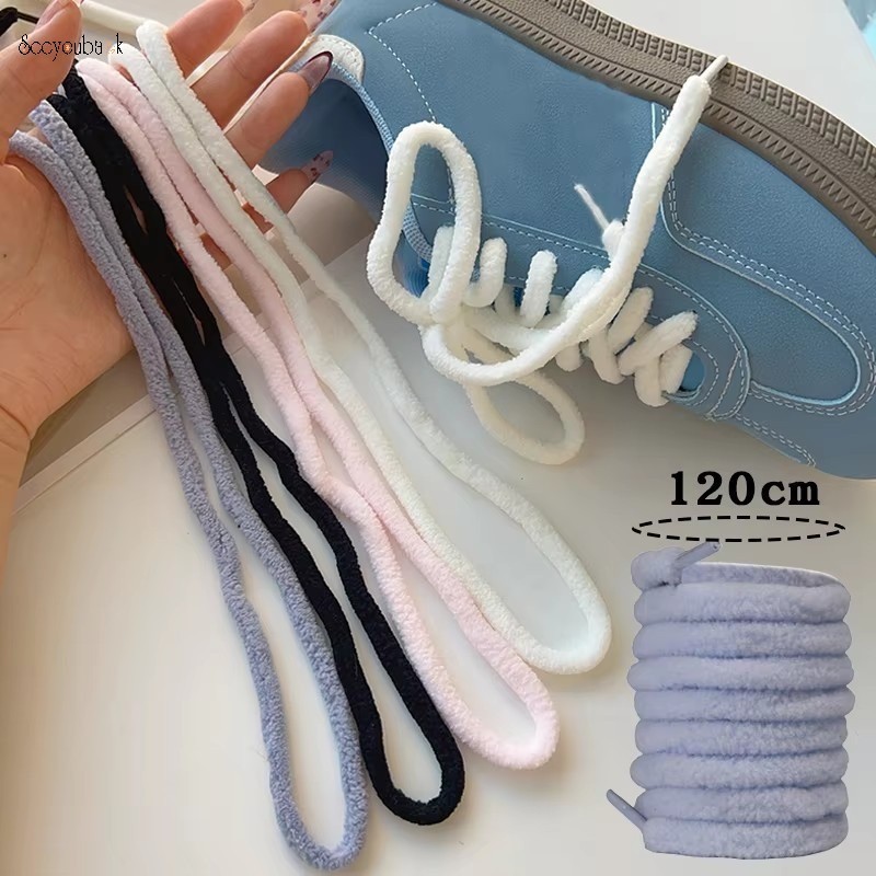 120 ซม.ฤดูใบไม้ร่วงฤดูหนาวน่ารักตุ๊กตา Shoelaces สําหรับผู้หญิงสาวหวานแนวโน้มบุคลิกภาพรองเท้าผ้าใบรองเท้า Laces รอบ Shoestring อุปกรณ์รองเท้า