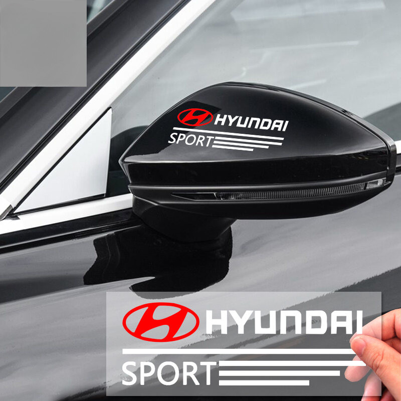 Xm 2 ชิ้นรถโลโก้รถตกแต่งสติกเกอร์ Fit สําหรับ Hyundai Accent Trajet Sonata Getz Verna i30 Tucson Elantra IX25 IX30 IX45 Body สติกเกอร์