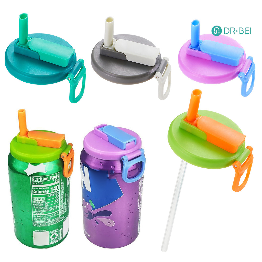 Dr.bei 1/2/4 ชิ้นโซดาสามารถฝาปิดหลอดซิลิโคนครอบคลุม BPA-Free Reusable Tight Seal ฝาปิดสําหรับมาตรฐานกระป๋องเครื่องดื่มเบียร์น้ําผลไม้ Seltzer