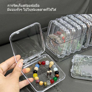 กล่องใส่เล็บแบบใสฝาพับขนาดเล็ก 12 กล่องเก็บเล็บแบบแฮนด์เมด เชือกผูกเล็บ สินค้าสำเร็จรูป กล่องบรรจุภัณฑ์ตั้งโต๊ะ