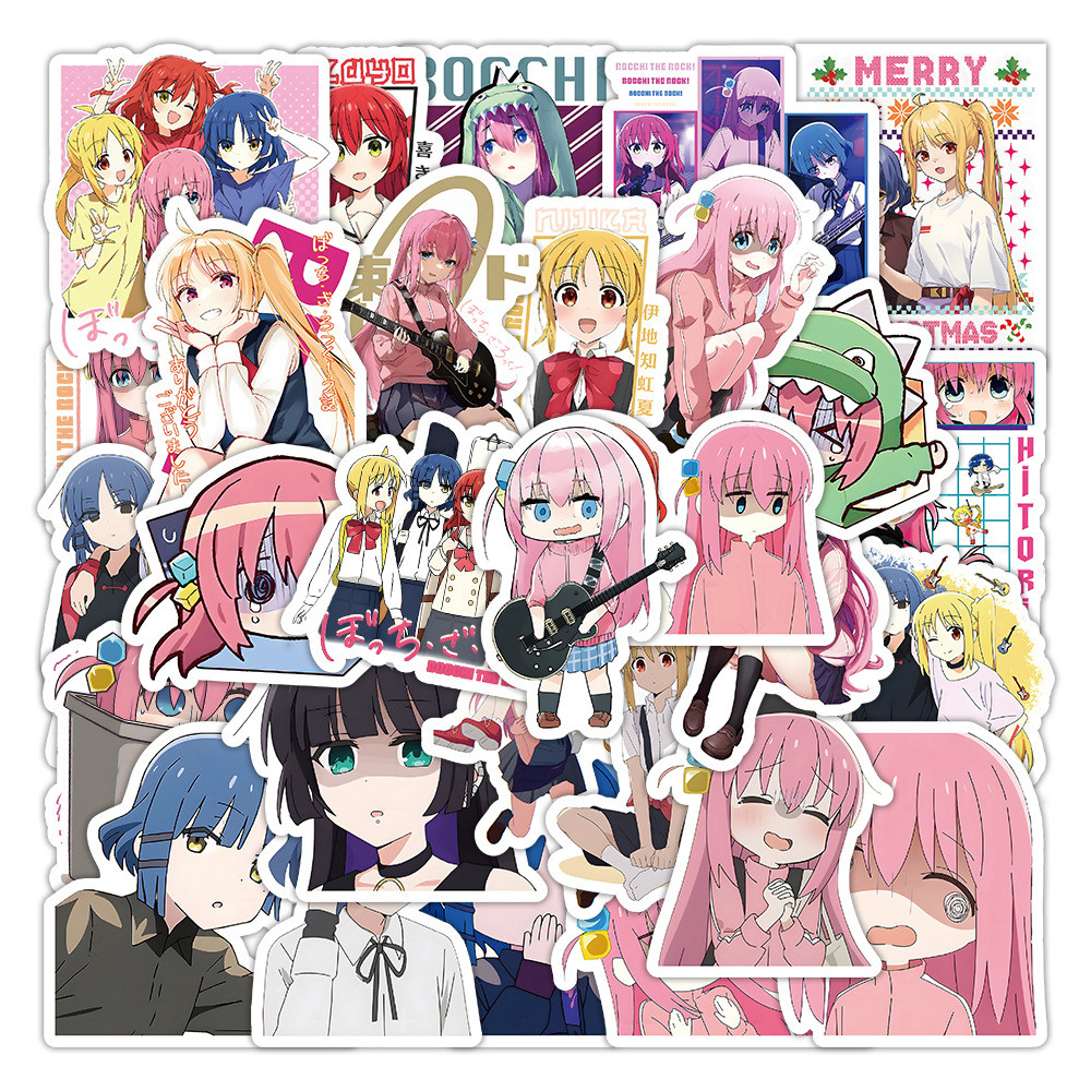 พร้อมส่ง！Japan anime Bocchi the Rock! บตจิ เดอะ ร็อก! PVC sticker 50pcs สติกเกอร์ กันน้ำ