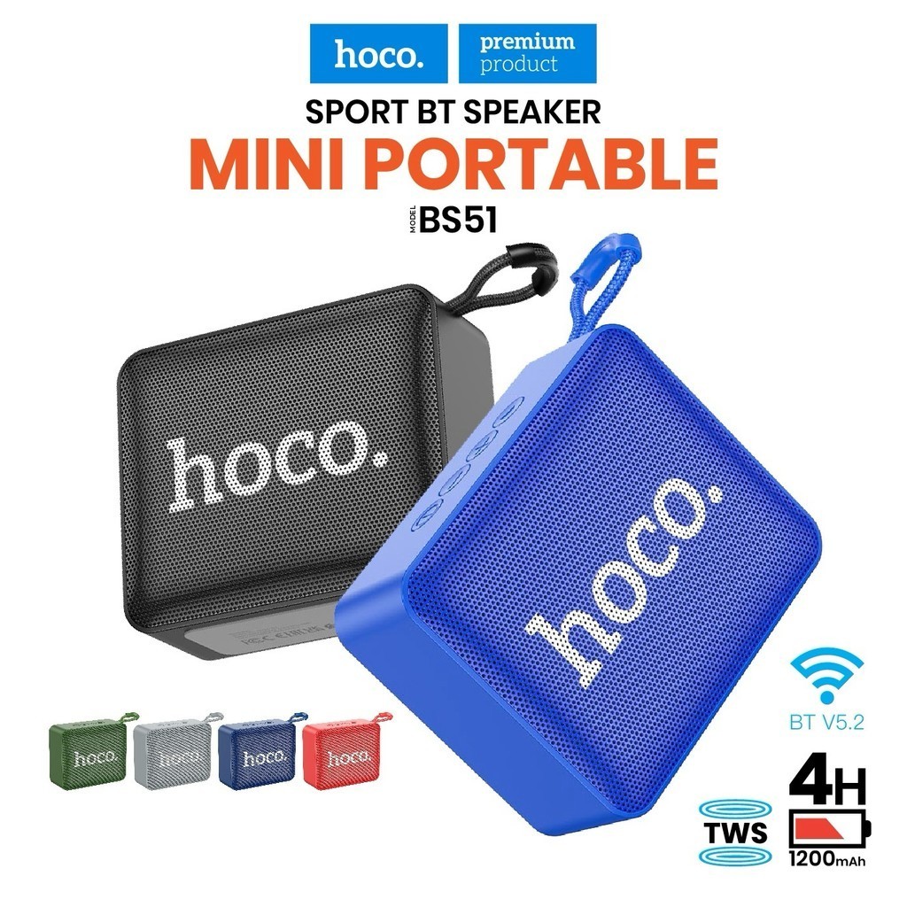 Hoco BS51 ลำโพงบลูทูธ  Bluetooth 5.1 ลำโพงไร้สาย เสียงดี สวย ดูดี เรียบหรู
