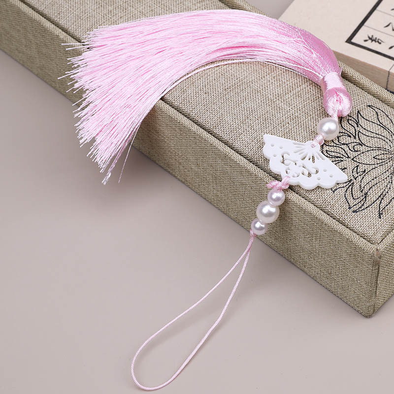 Pearl Acetate พัดลมพู่สไตล์โบราณ Charm สไตล์จีนแขวน Whisker Horse Face กระโปรง Hanfu All-Match อุปกรณ์เสริมจี้ - รูปที่ 6