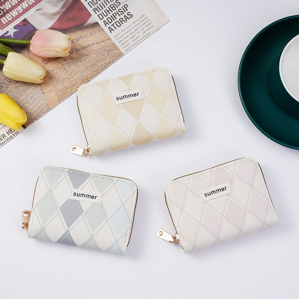 SS - A85 CARD WALLET SUMMER STRIPED CARD WALLET 11 ช่องใส่การ์ดนําเข้ากระเป๋าสตางค์ผู้หญิง