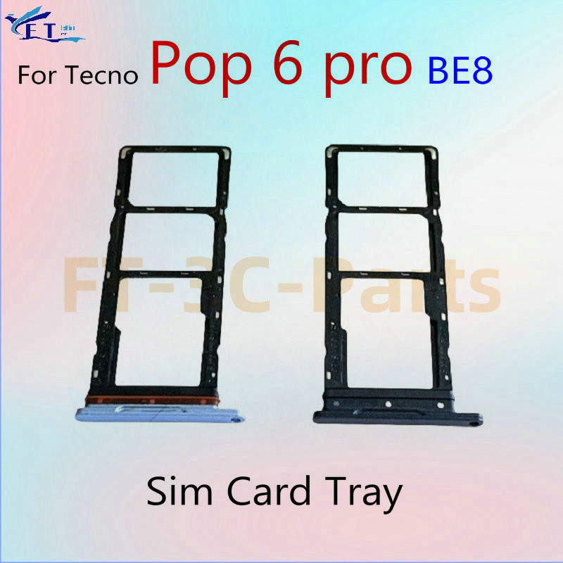 สําหรับ Tecno Pop 6 pro BE8 ถาดซิมการ์ดสล็อตผู้ถือซิมการ์ดอะไหล่