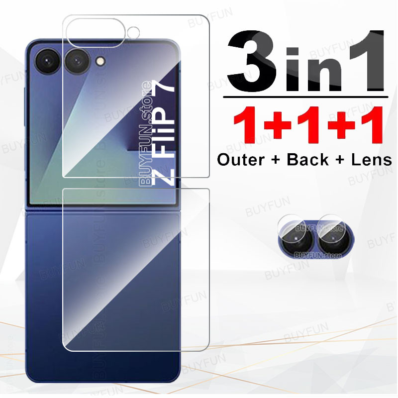 1set/2PCS Camera Lens Back Tempered Glass Case For Samsung Galaxy Z Flip 7 5G ZFlip7 zFlip Flip7 Scr