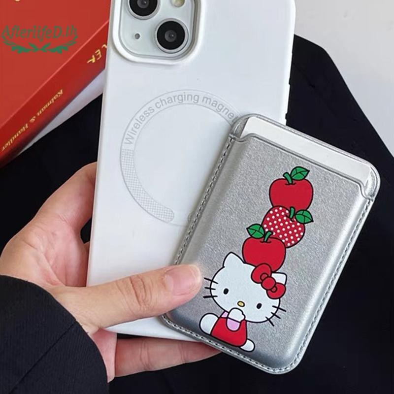 AF กระเป๋าสตางค์แม่เหล็กน่ารักสําหรับ 16 15 14 Pro Max สําหรับผู้ถือบัตรกระเป๋าโทรศัพท์ฝาครอบคลิปการ์ด A - รูปที่ 4