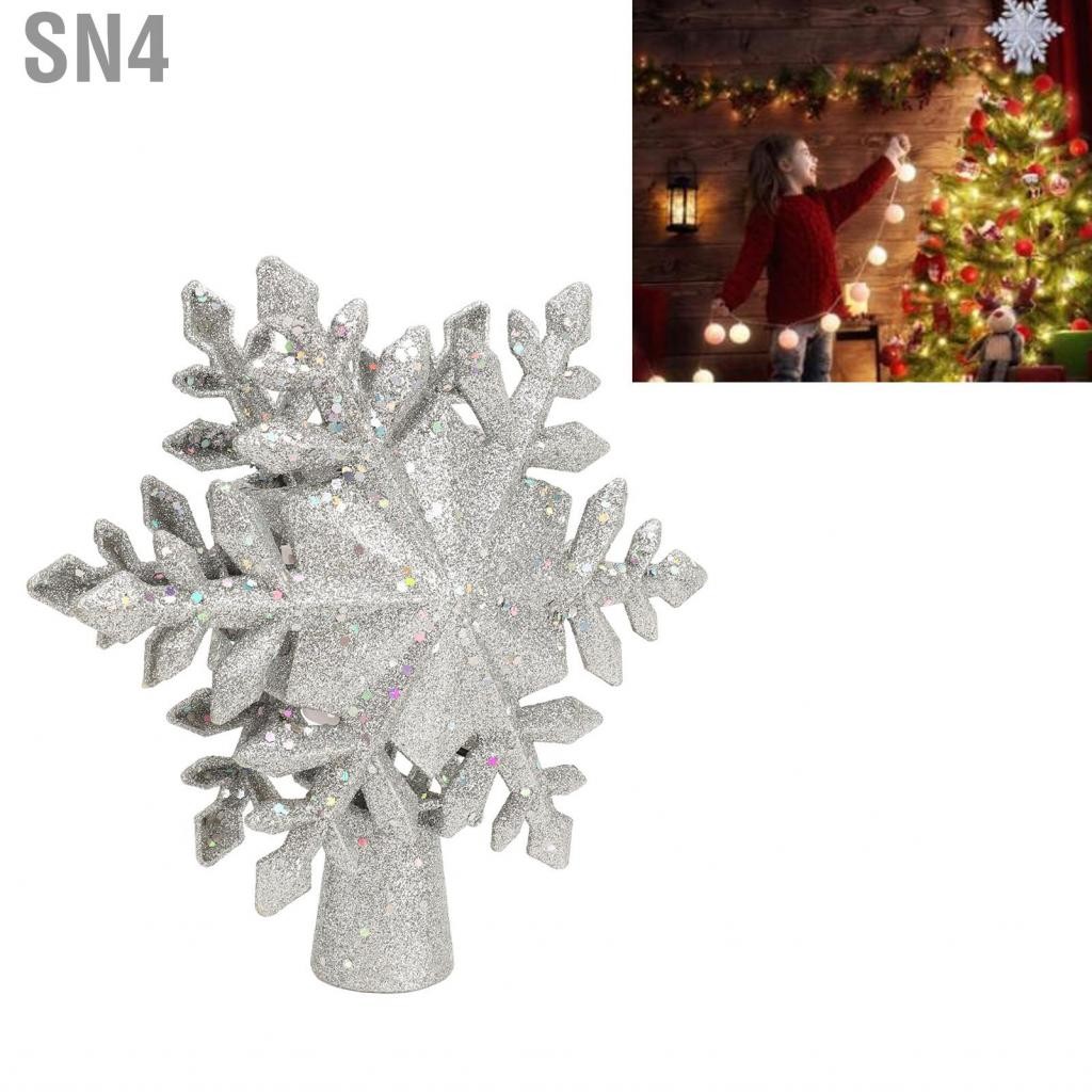 SN4 SWOAN94.TH-th Snowflake ต้นคริสต์มาส Topper Lighted 3D PVC ด้วยแสงโปรเจคเตอร์หมุน
