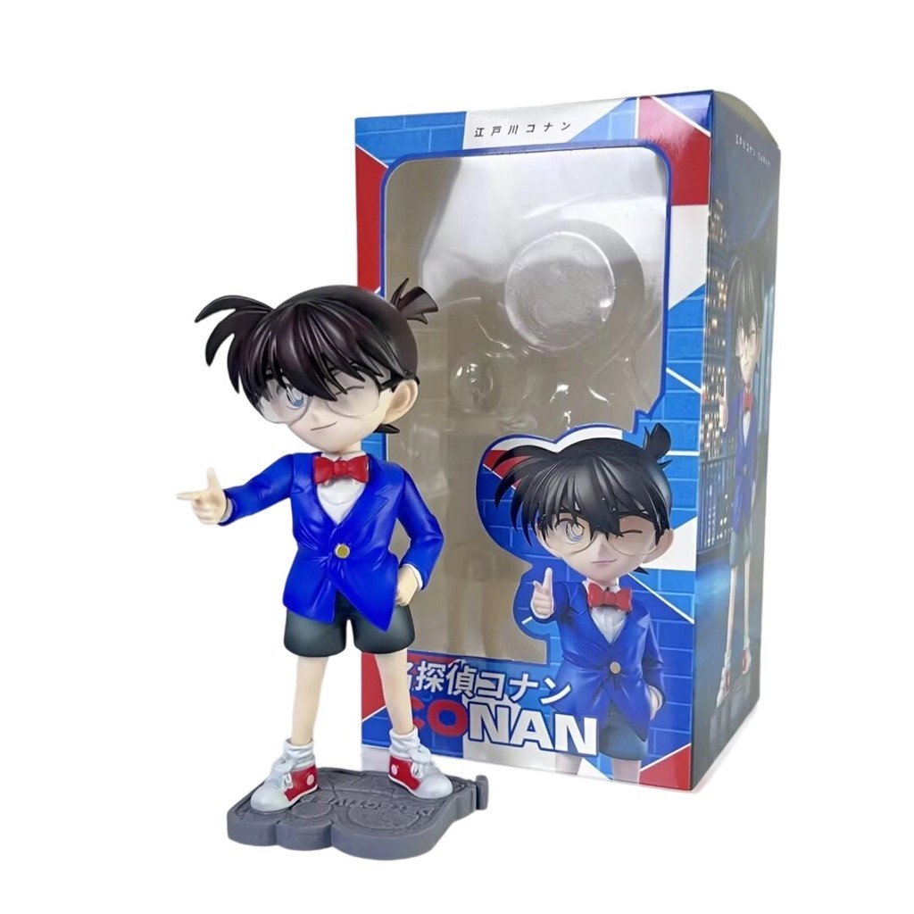 Detective Conan GK Shinichi Kudo Junior Detective League Conan Standing Pose Model Boxed Action Figure ของเล่นตกแต่ง