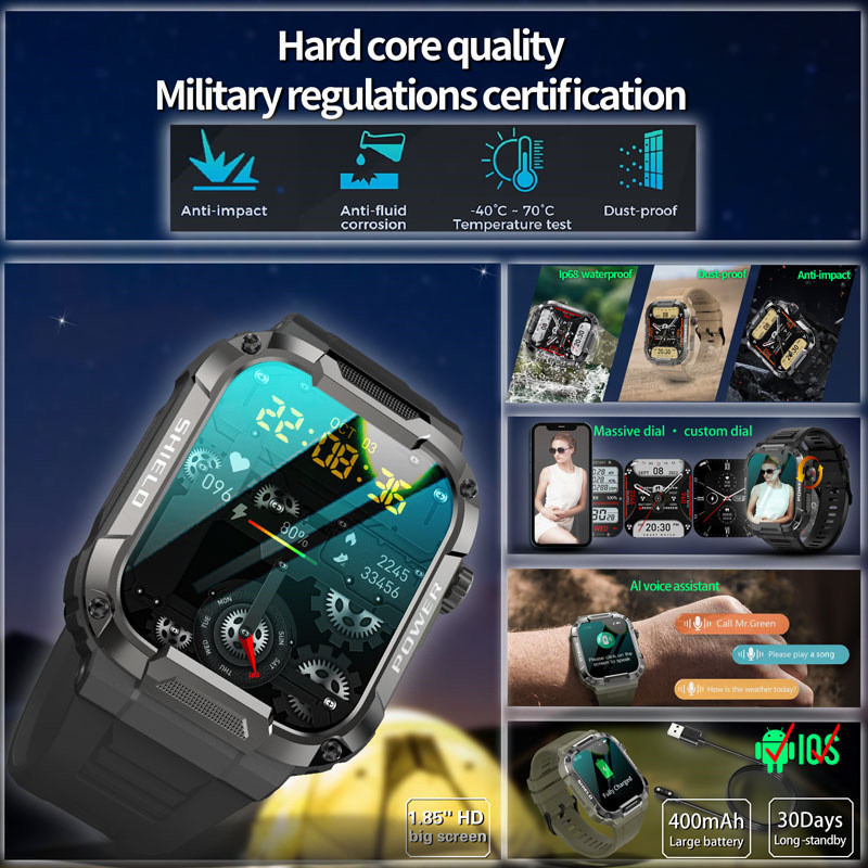 MK66 Smart Watch ใหม่ Full Touch Smart Watch ความดันโลหิตออกซิเจน MK66 Smart Watch