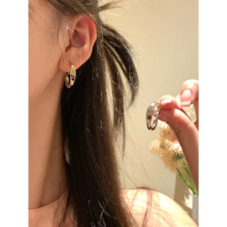 🌈พร้อมส่ง ต่างหูห่วงเงิน sterling 92.5% ทั้งตัวเรือน ชุบทองเหลือง ต่างหูเพชร ของขวัญ