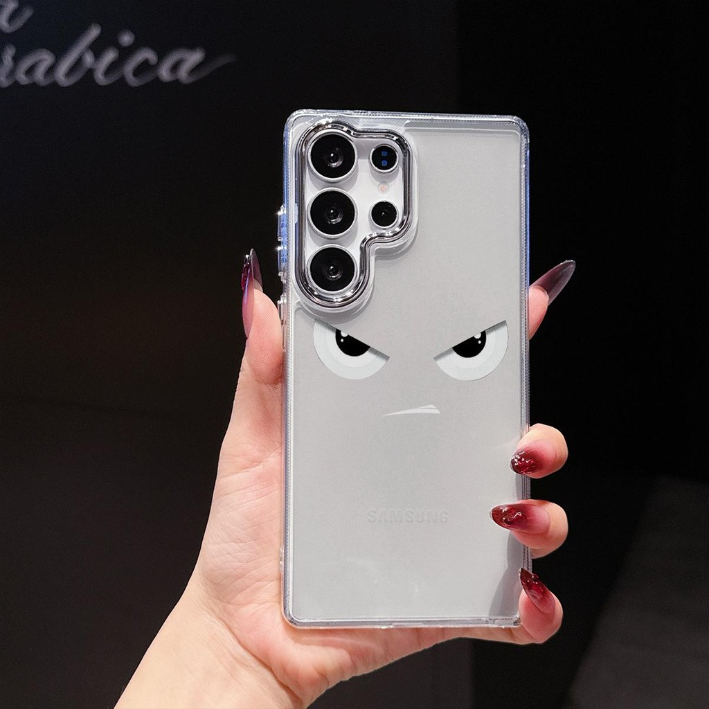 เคสโทรศัพท์ดีไซน์การ์ตูนตาสองชั้นโลหะใสมินิมอลมีกล้อง สําหรับ Infinix Hot 11PLAY 8 30PLAY 40PRO 50PL