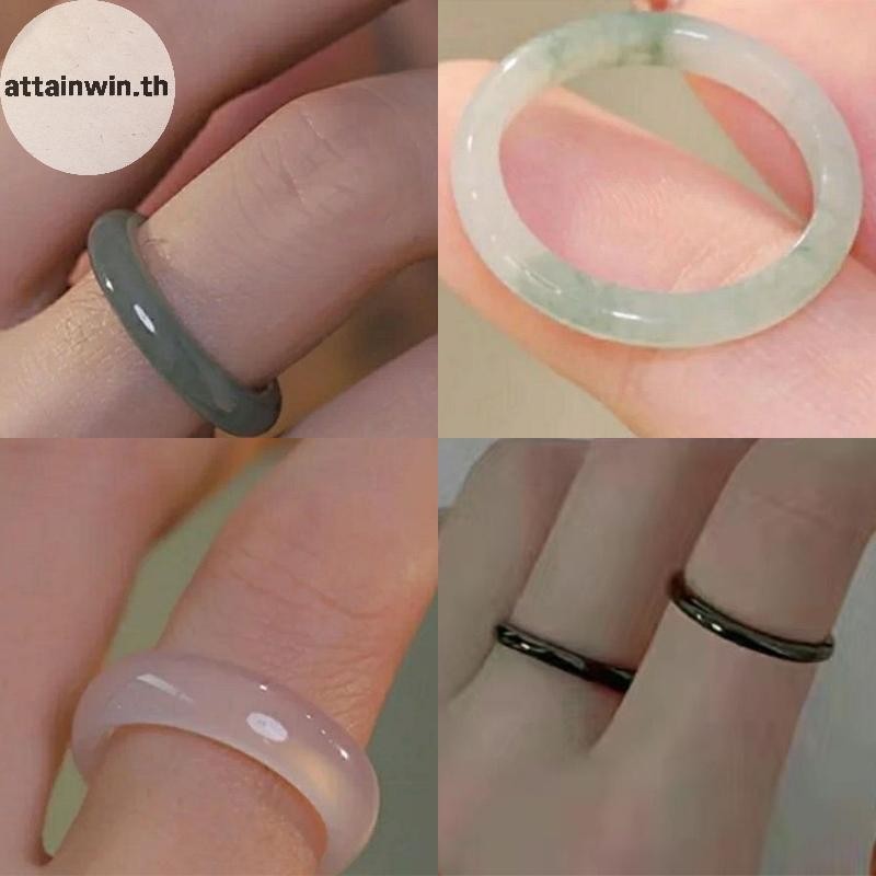 Attainwin แหวนหยกจำลอง สไตล์วินเทจ เพื่อคุณผู้หญิง พร้อมเป็นของขวัญพิเศษ