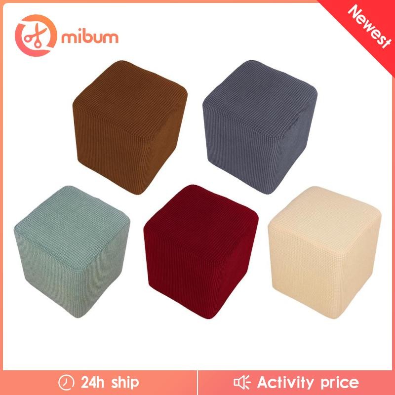 [Mibum] Stretch Ottoman Cover Ottoman Slipcovers สี่เหลี่ยมผืนผ้าสตูลเท้ายืดครอบคลุม