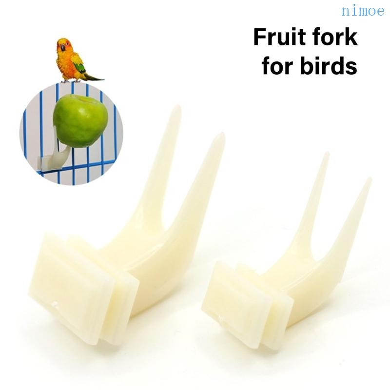 Nio 10 ชิ้นผู้ถือนกนกแก้วส้อม Feeder ผลไม้พลาสติกผัก Treats Skewer