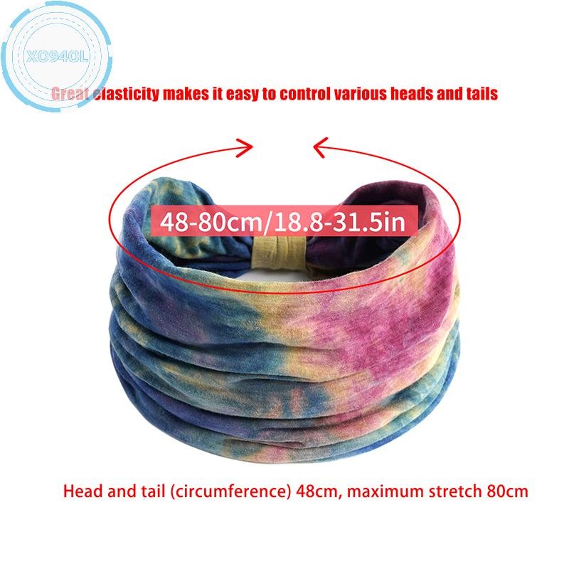 Xo94ol Tie-dye Boho Knot Turbans โยคะยืดหยุ่นห่อผู้หญิงกว้าง Hairbands Headwear s แฟชั่นอุปกรณ์เสริมผม TH - รูปที่ 3