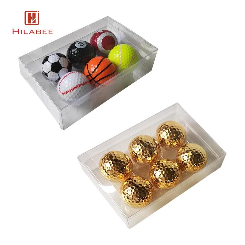 HILABEE ลูกกอล์ฟ 6 ชิ้น ของขวัญสำหรับผู้ชายและผู้หญิง ขนาด 44.67 มม. ส่งเสริมการเล่นกลางแจ้งและในรถยนต์