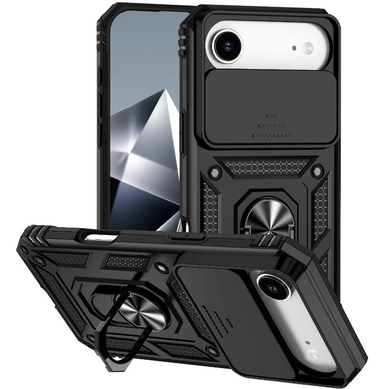 สไลด์เลนส์ป้องกันแม่เหล็กผู้ถือเคสโทรศัพท์สําหรับ iPhone 17 Air 17 Pro Max กันกระแทกเกราะสําหรับ iPh