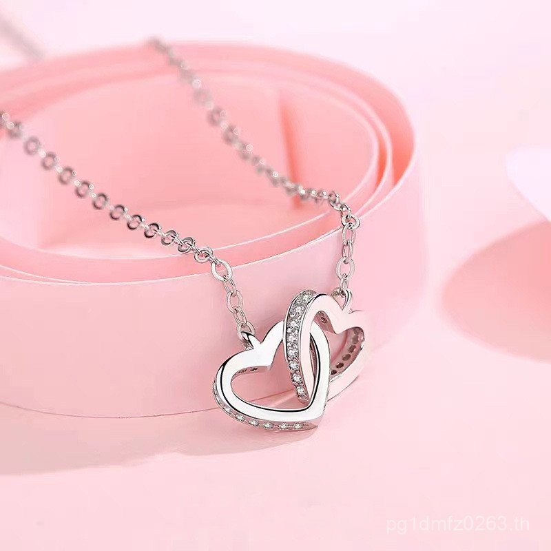 เงินสเตอร์ลิงส่งแฟน s925 หัวใจรูปหัวใจสไตล์ใหม่ Clavicle Niche สไตล์เรียบง่ายหัวเข็มขัดสร้อยคอแฟชั่น