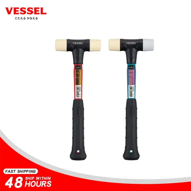 Vessel 76-10 77-10 คู่หัวค้อนยางมัลติฟังก์ชั่ชั้นพลาสติกไม่ยืดหยุ่นติดตั้งค้อน ค้อนพลาสติก ค้อนยาง