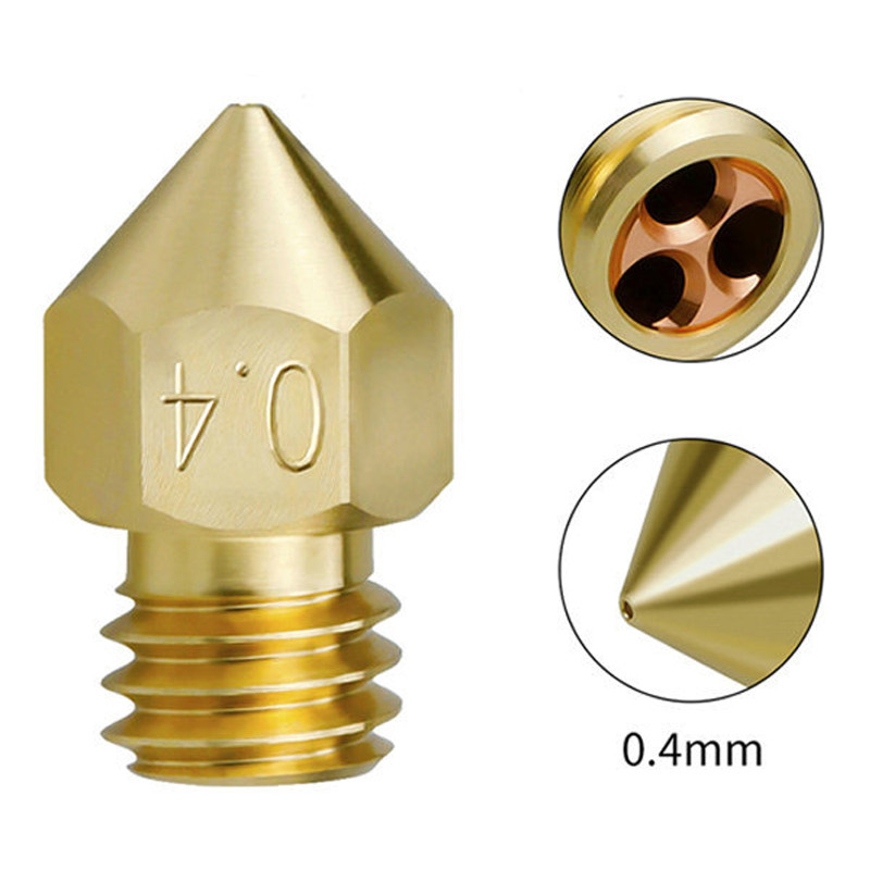 MK8 Three-Hole Brass Nozzle Clone CHT High-Flow Nozzle Hot End 1.75/3.0mm Universal Nozzle 3D Printe