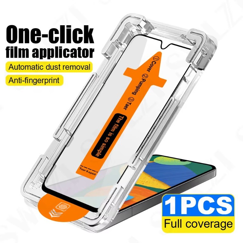 ทำความสะอาดฝุ่นโดยอัตโนมัติ ฟิล์มกระจก For Samsung A56 A55 A06 A16 A15 A36 A05S A54 A05 A12 A35 A52 S24 S25 Ultra S23 FE