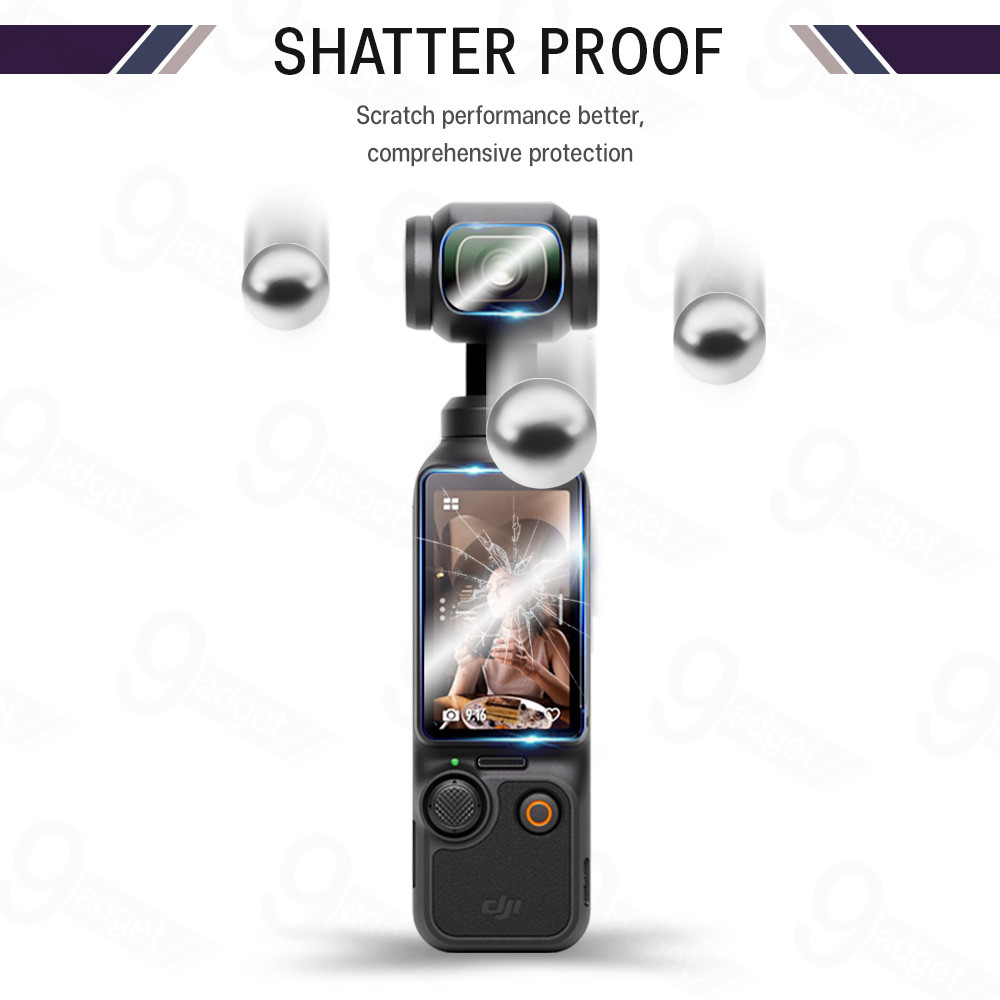 9Gadget - ฟิล์มกันรอย DJI Osmo Pocket 3 กระจกนิรภัย สำหรับ กล้องแอคชั่น แบบสุญญากาศ - Premium Curved Tempered Glass - รูปที่ 2