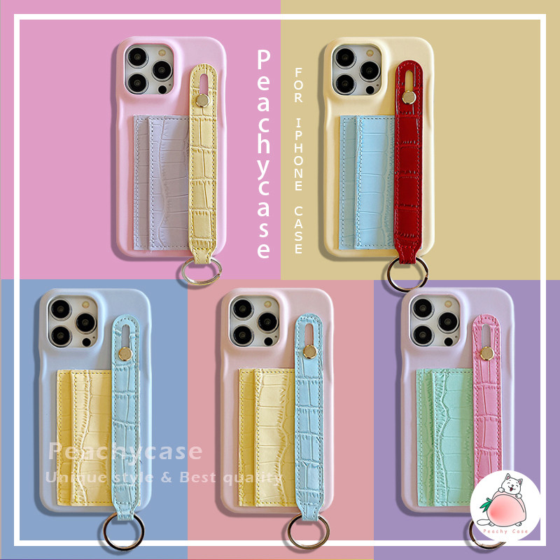พรีเมี่ยม โดปามีน สีลายจระเข้ช่องเสียบการ์ดหนังเคสโทรศัพท์เข้ากันได้สําหรับ ไอโฟน 16 15 14 13 มือโปร สูงสุด พร้อมสายรัดข้อมือกันกระแทกฝาหลังปลอก