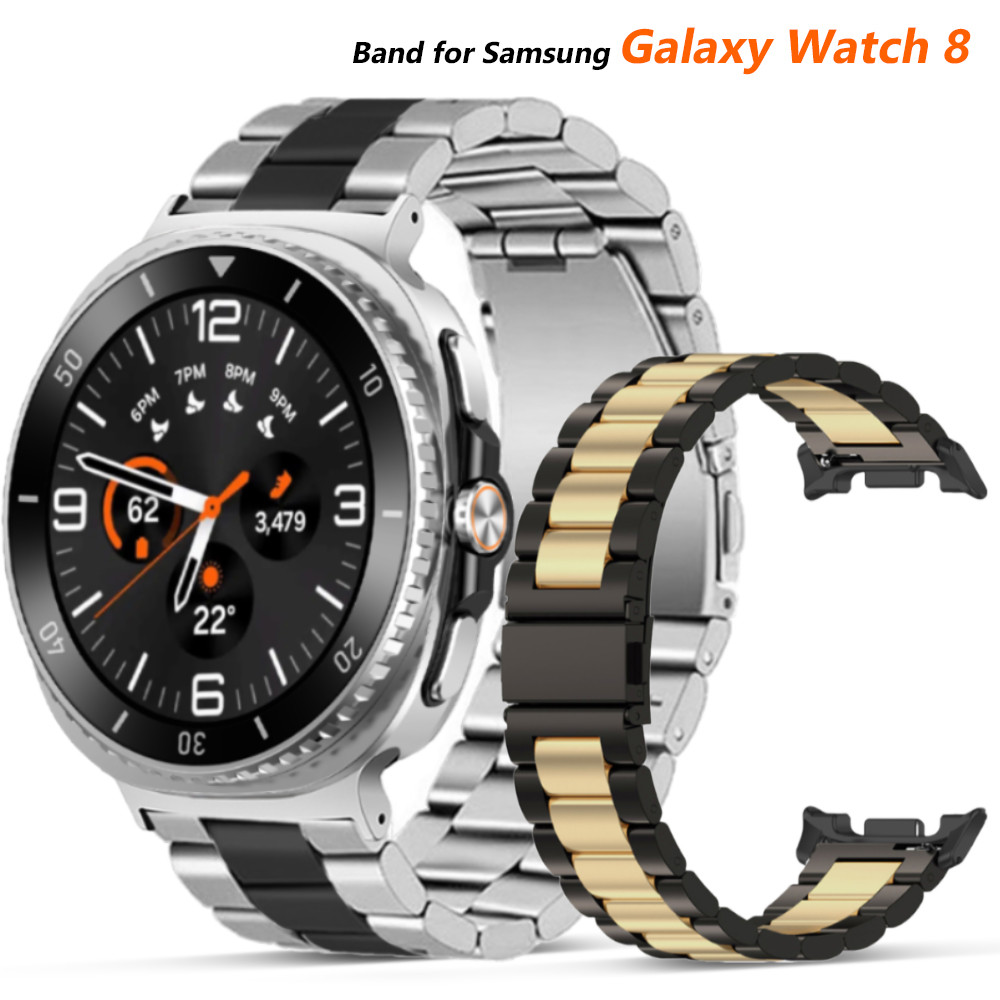 สร้อยข้อมือสแตนเลสหรูหราสําหรับ Samsung Galaxy Watch 8 40 44 มม./8Classic 46 มม.สายรัดข้อมือโลหะสําหรับ Galaxy Ultra 2025 เข็มขัด