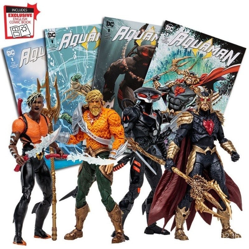 [คลังสินค้าพร้อม] McFarlaneand DC Comics page Aquaman Set Black Bat Ocean Master Aquaman Action Figu