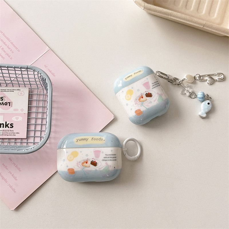 ขนมหวานน้ําชายามบ่ายสําหรับ Airpods 1/2 3 Pro2 pro3 Airpods4 耳机套装 无线蓝牙保护套 AirPods Pro i3 i4 pro3 耳机保