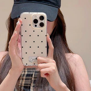 โปร่งใส จัดส่งจากประเทศไทย เคสจุดคลื่นสีดํา for iPhone เคสไอโฟน 11 12 13 14 15 16 PLUS PRO MAX X XS MAX XR 7/8PLUS แอปเ