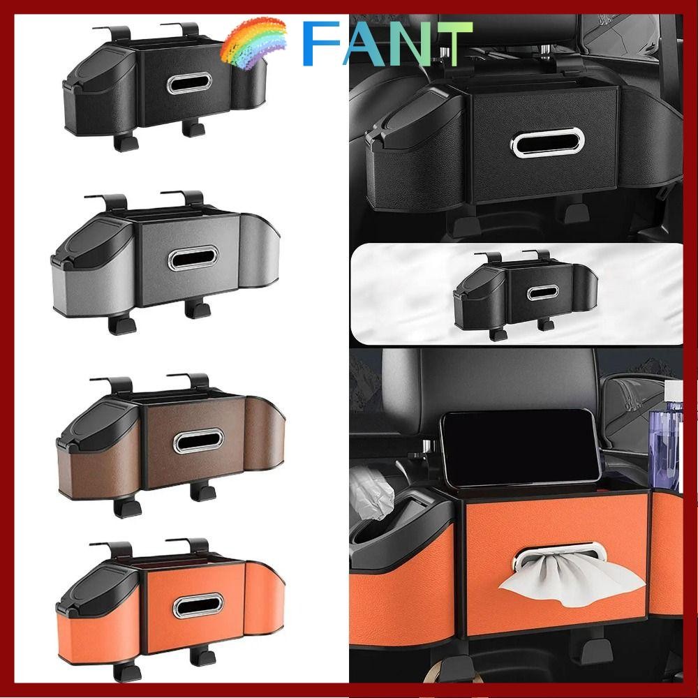 FANT มัลติฟังก์ชั่นในรถยนต์, แขวน 7 In 1 กล่องเก็บของเบาะหลังอัตโนมัติ, จัดเก็บเป็นระเบียบเรียบร้อยพร้อมตะขอถังขยะภายในอัตโนมัติ
