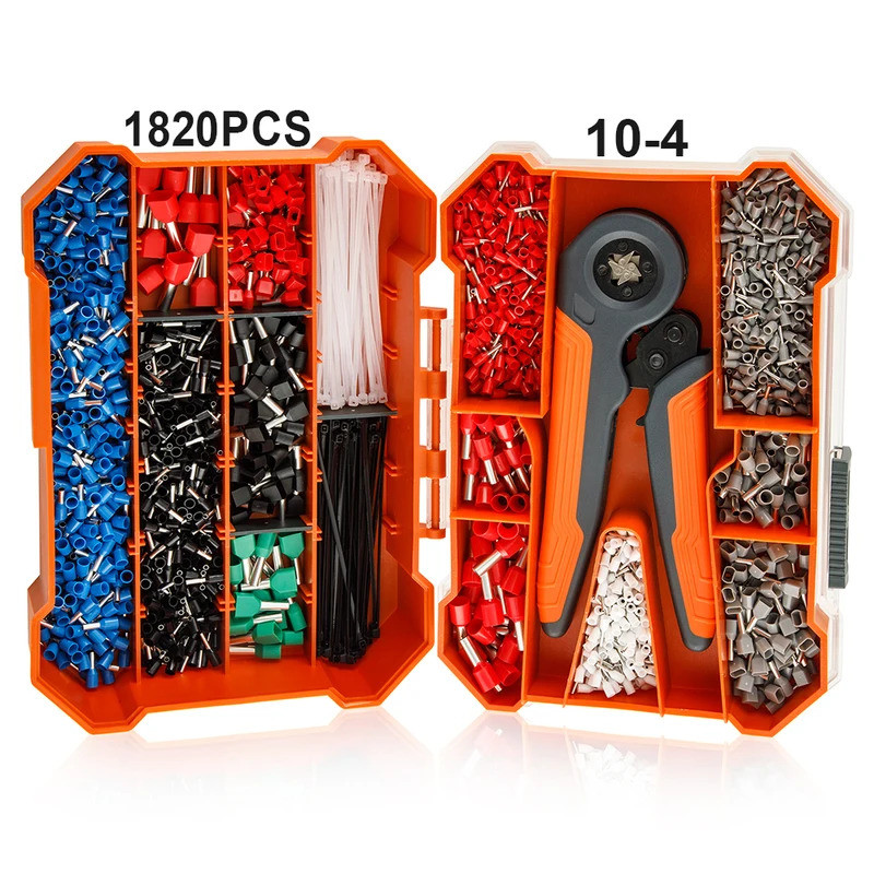 Crimping Ferrule เครื่องมือ 10-4 1820pcs Tubular Terminal Mini คีมสําหรับลวด End Crimp Tube Terminals ไฟฟ้าวงจรซ่อม