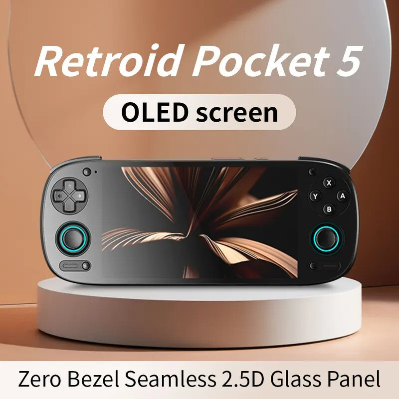 Retroid Pocket 5 SD865 5.5 นิ้ว Oled HD หน้าจอบลูทูธ 5.1 Android 5000mAh แบตเตอรี่ Android คอนโซลเกม