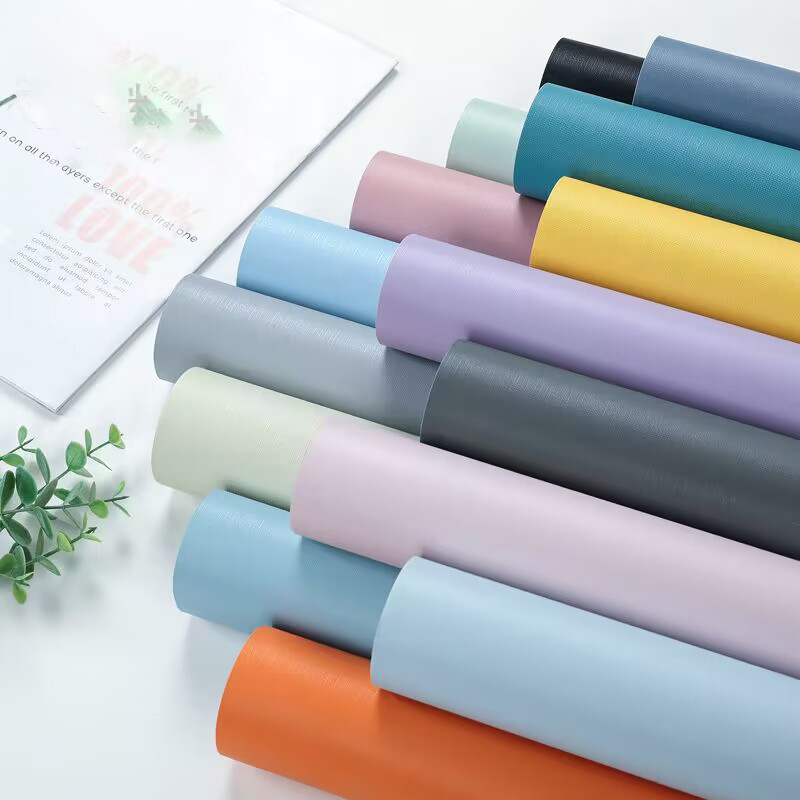 วอลเปเปอร์ลายสีพื้นโทนพาสเทล แบบมีกาวติดเอง  C128