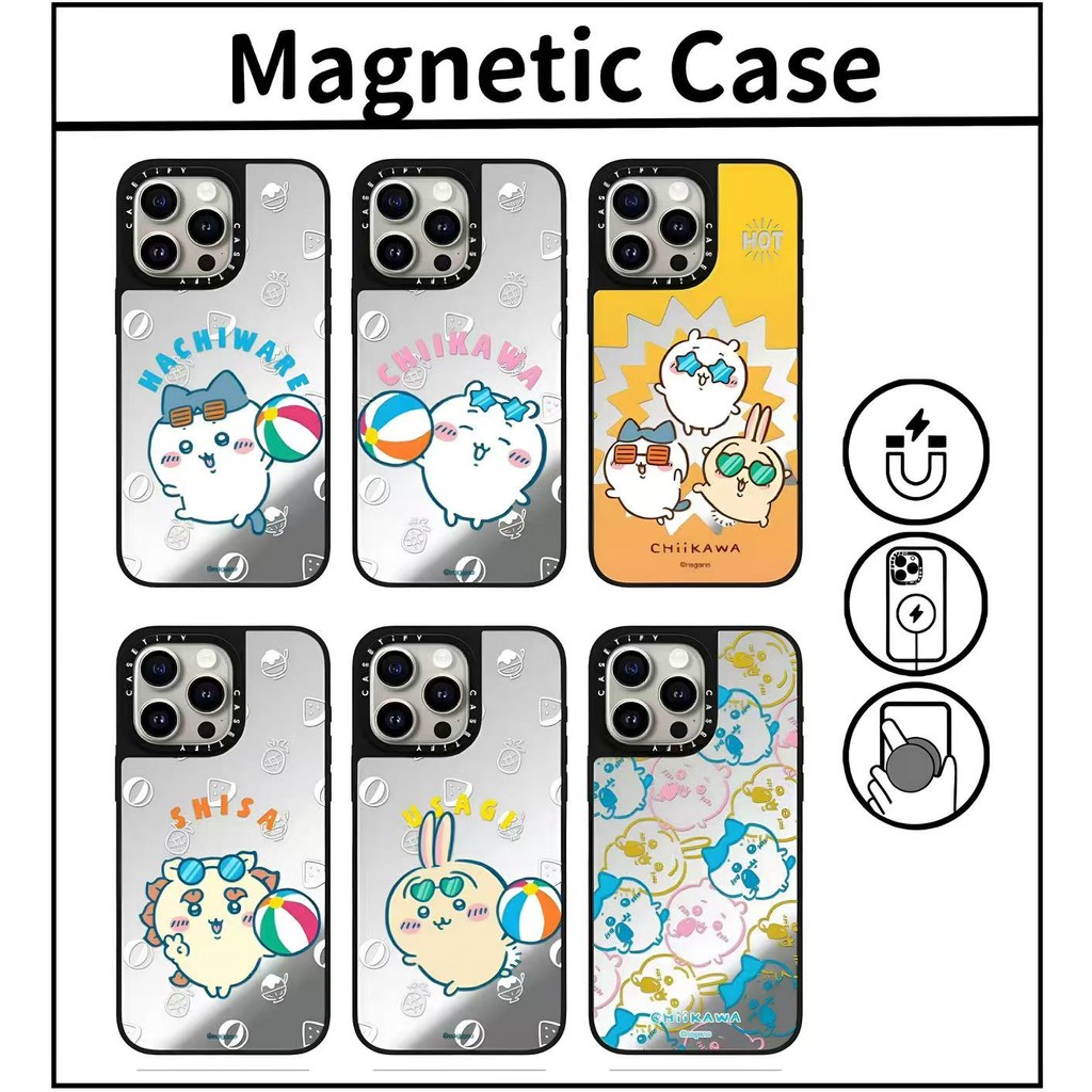 CASETI Mirror เคส iPhone แม่เหล็ก CHIIKAWA2 Series สําหรับ iPhone 16ProMax 16Pro 15ProMax 15 14 13 1