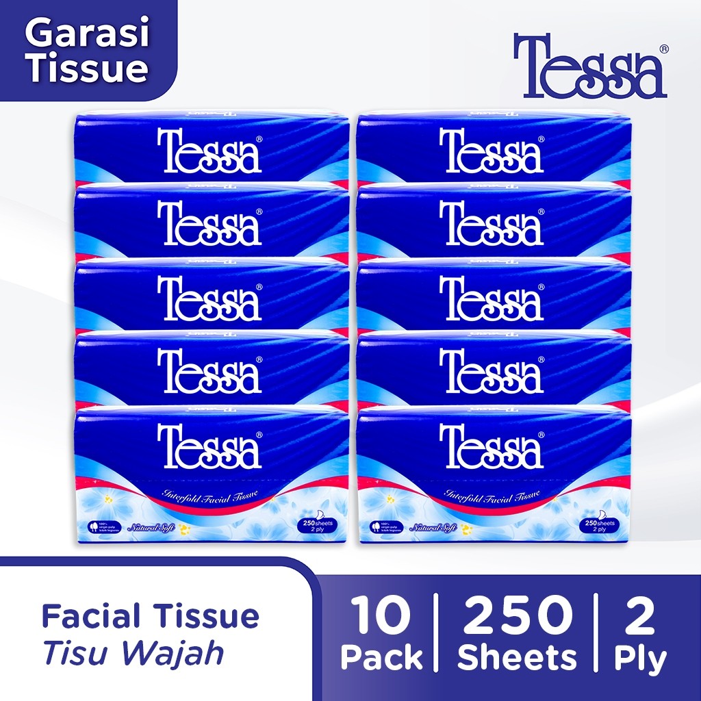 SHOB.SHOP 10 ชิ้น Tessa Facial Softpack Special Package 250 แผ่น x 2 ชั้น TP-22