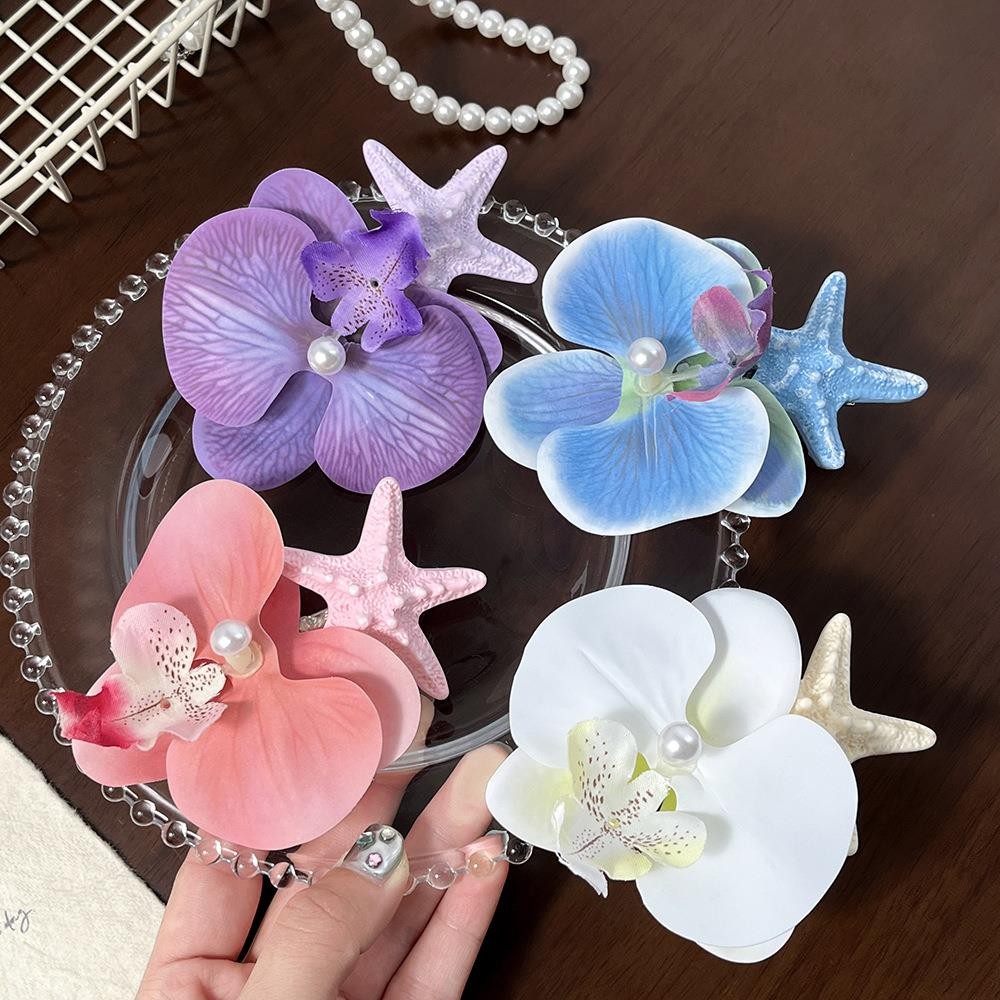 Hair accessories กิ๊บดอกไม้ ฟาแลนนอปซิส กิ๊บปากเป็ด หลายสี ootd