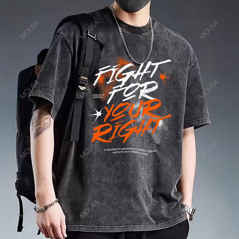 แฟชั่น เสื้อคอตตอน Oversize Unisex สกรีนเสื้อ DTG เกรดพรีเมียม เสื้อยืดผู้ชาย 68110#