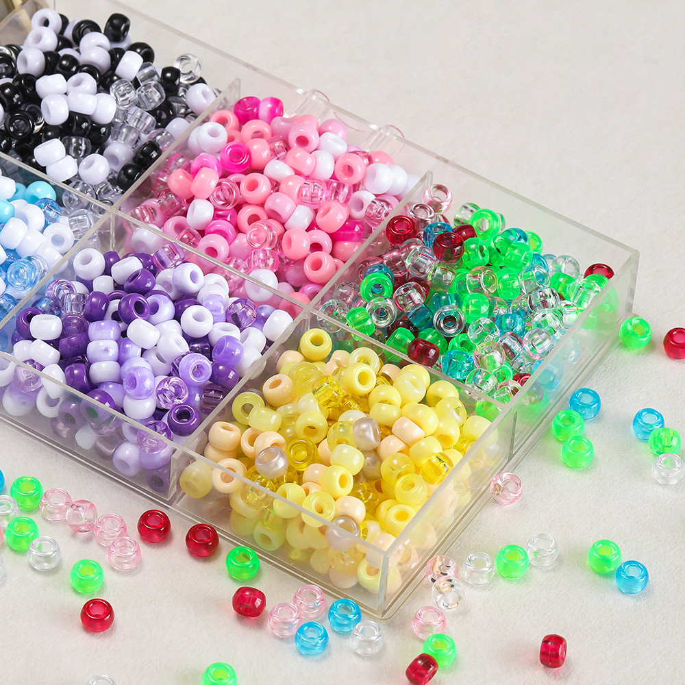 ลูกปัดอะคริลิค 6*9มม.50-100 ชิ้น ลูกปัดใหญ่ สำหรับทำสร้อยข้อมือDIY เครื่องประดับ handmade