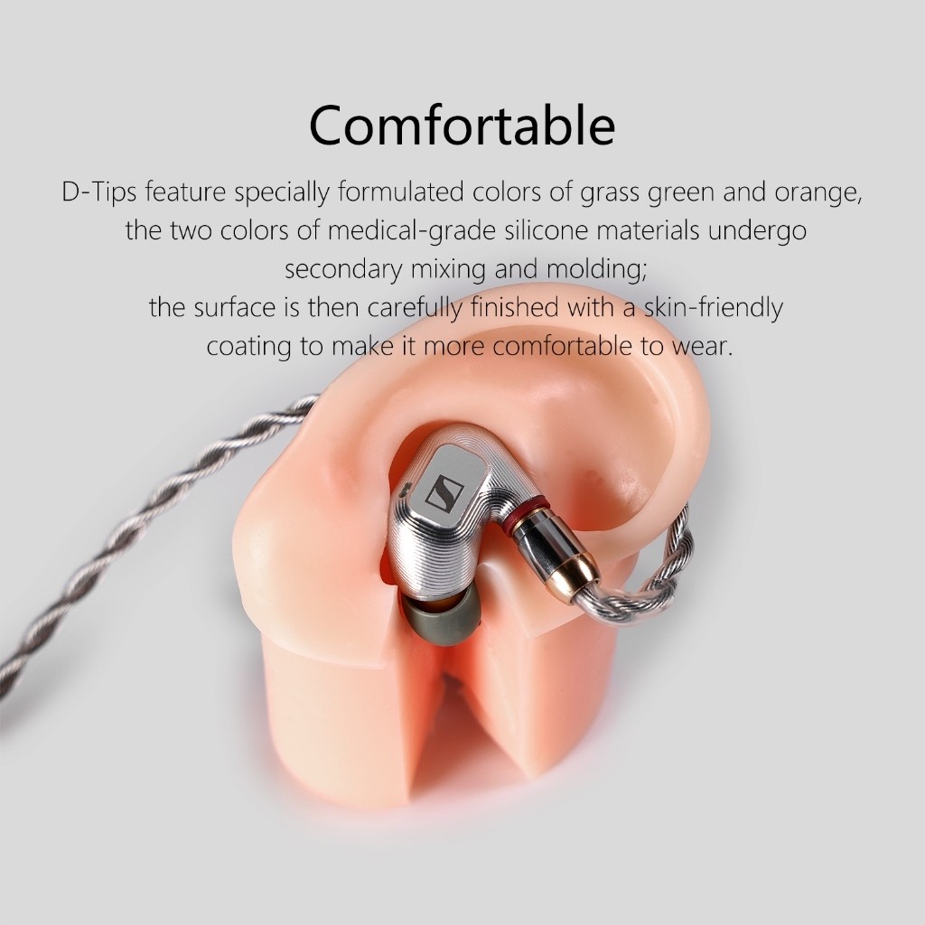 DD ddHiFi ST35 D-Tips ซิลิโคน EarTips พร้อมกล่องเก็บ 3 คู่ L/M/S Bore ขนาด 3.5 มม.สําหรับหูฟังหัวฉีด