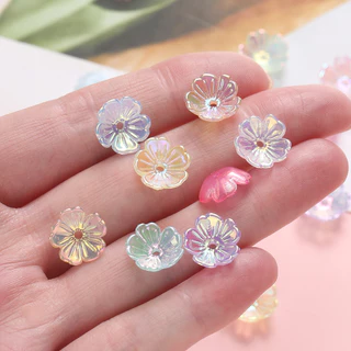 ลูกปัดซากุระ ลูกปอมอคริลิค 11mm ลูกซากุระสีสันสดใส สำหรับทำเครื่องประดับ DIY 10-30 ชิ้น