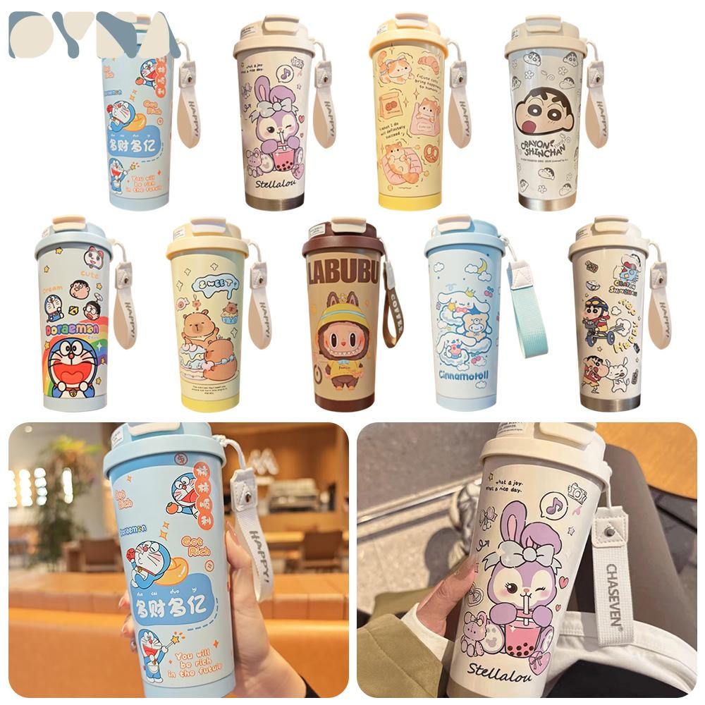 ถ้วยกาแฟ ไดนา, ถ้วยเก็บความร้อนโดราเอมอน 520 มล., สแตนเลสแบบพกพาสองชั้นความจุสูงแก้วกาแฟอเมริกันของขวัญสําหรับเด็ก
