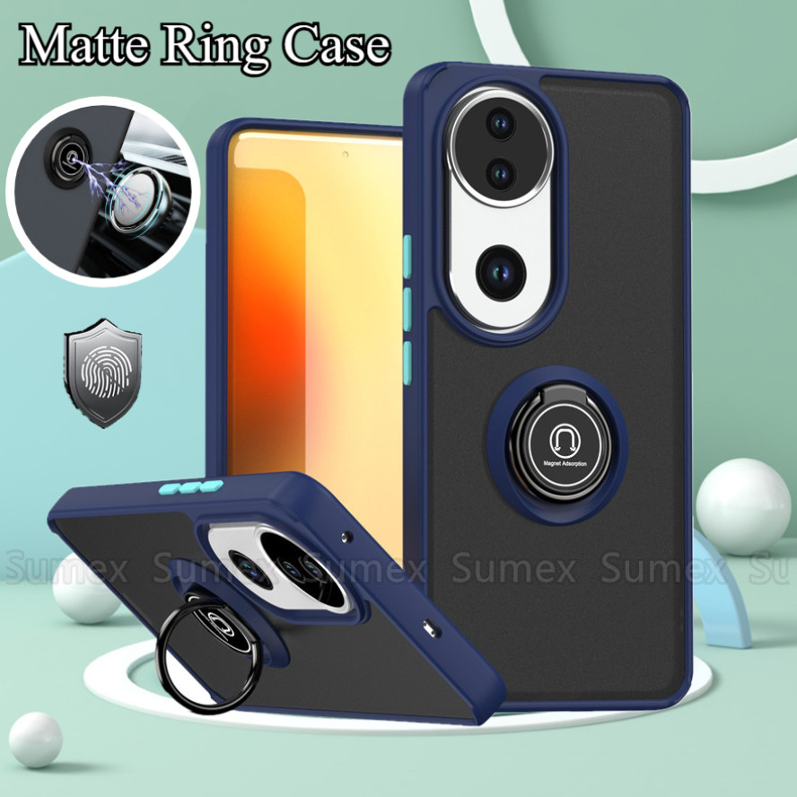 แฟชั่น Matte สําหรับ Vivo V50 V50e VivoV50 Lite 5G 4G แหวนโปร่งใสขาตั้งกันกระแทกเคสโทรศัพท์ลื่นผู้ถื