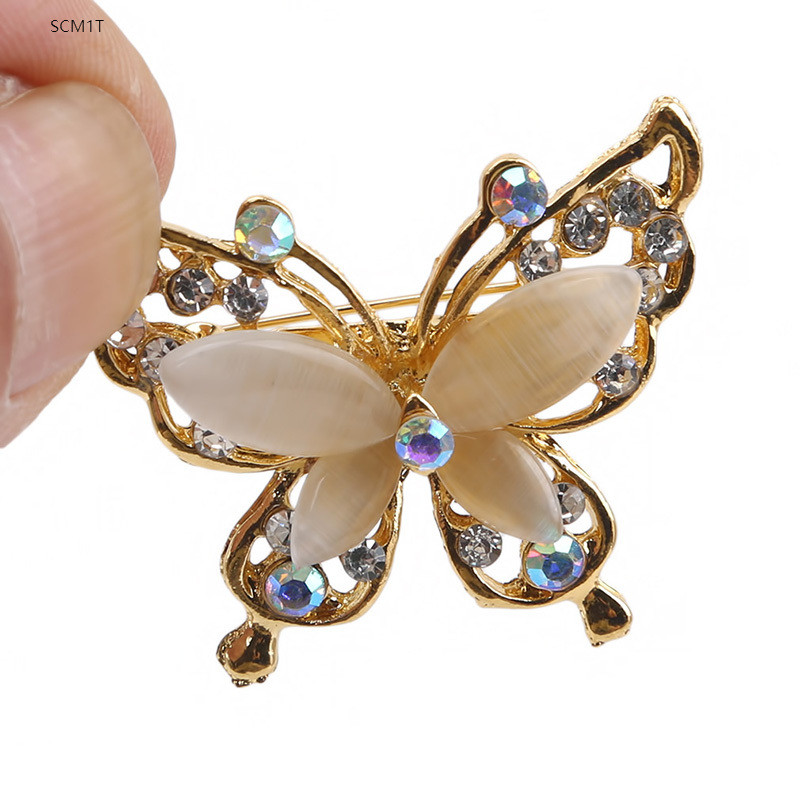 SCM1T - อุปกรณ์เสริมแฟชั่น คลิปคอและเข็มกลัดผีเสื้อ สำหรับผู้หญิง