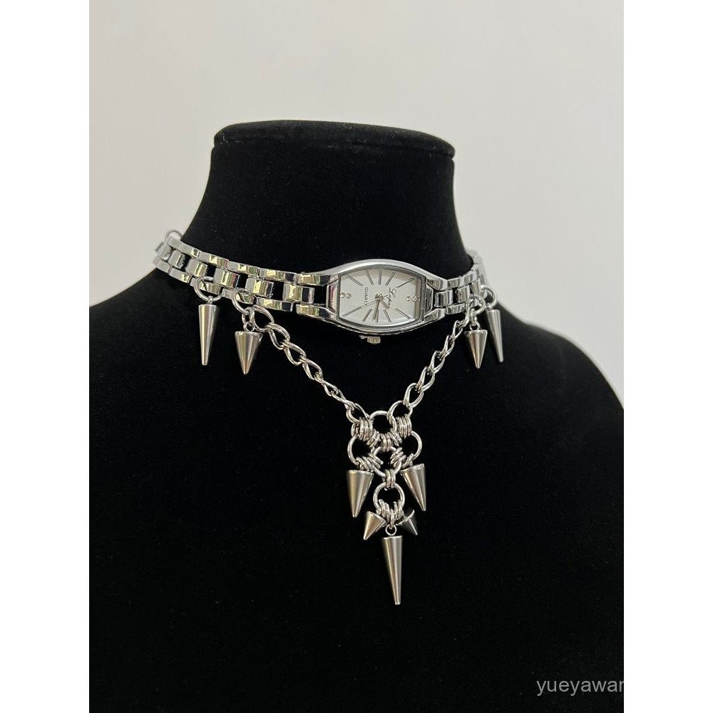 EPPLI Niche Y2K Cyberpunk Choker Watch สายโซล titanium steel