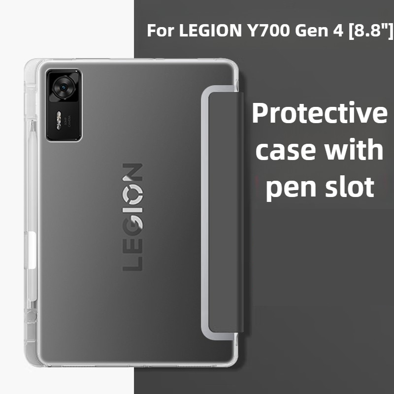 สําหรับ Lenovo Legion Y700 4th Gen 2025 พร้อมที่ใส่ดินสอพับขาตั้ง TPU กลับแท็บเล็ตสําหรับ Legion Y70