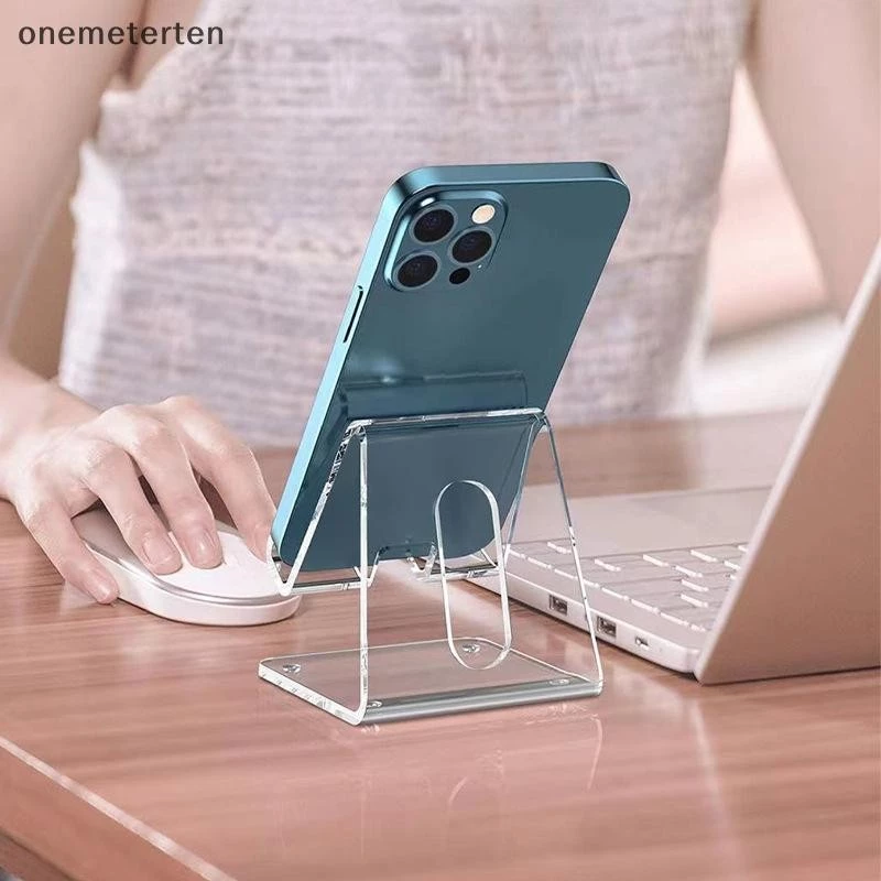 Rten ขาตั้งโทรศัพท์มือถืออะคริลิคใสโต๊ะ Dock Holder สําหรับสมาร์ทโฟน Universal Desktop Charger รองรับโทรศัพท์ Mount N thumbnail 8